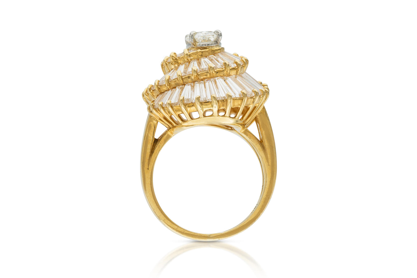 Vintage 1960s Oscar Heyman 4.96 Carat Diamond Swirl Ring