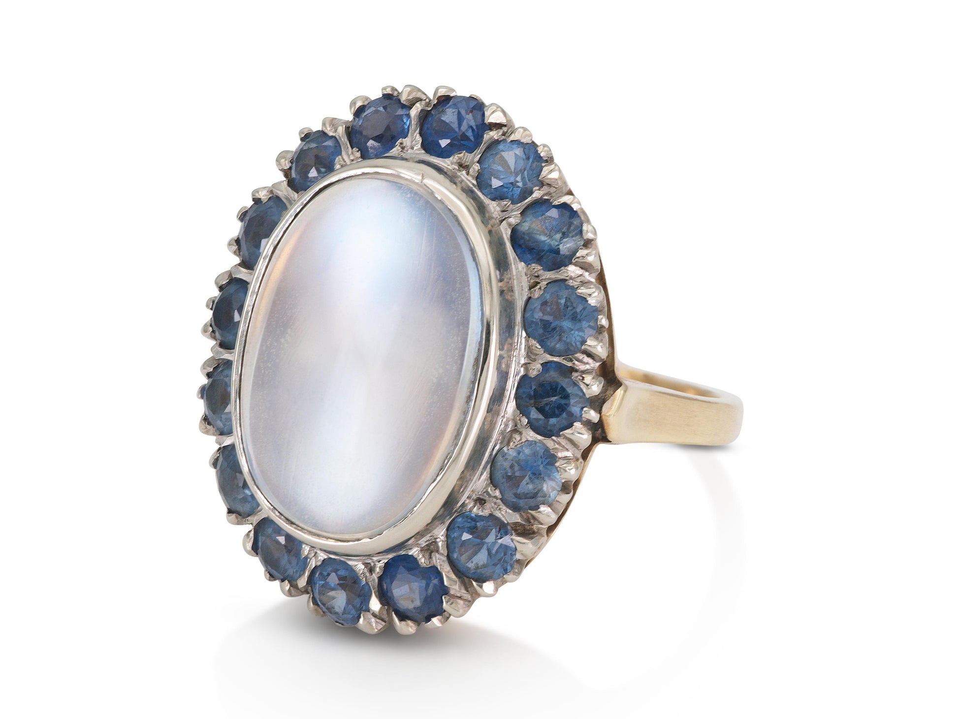 Vintage 1950s Moonstone Ring with Sapphires