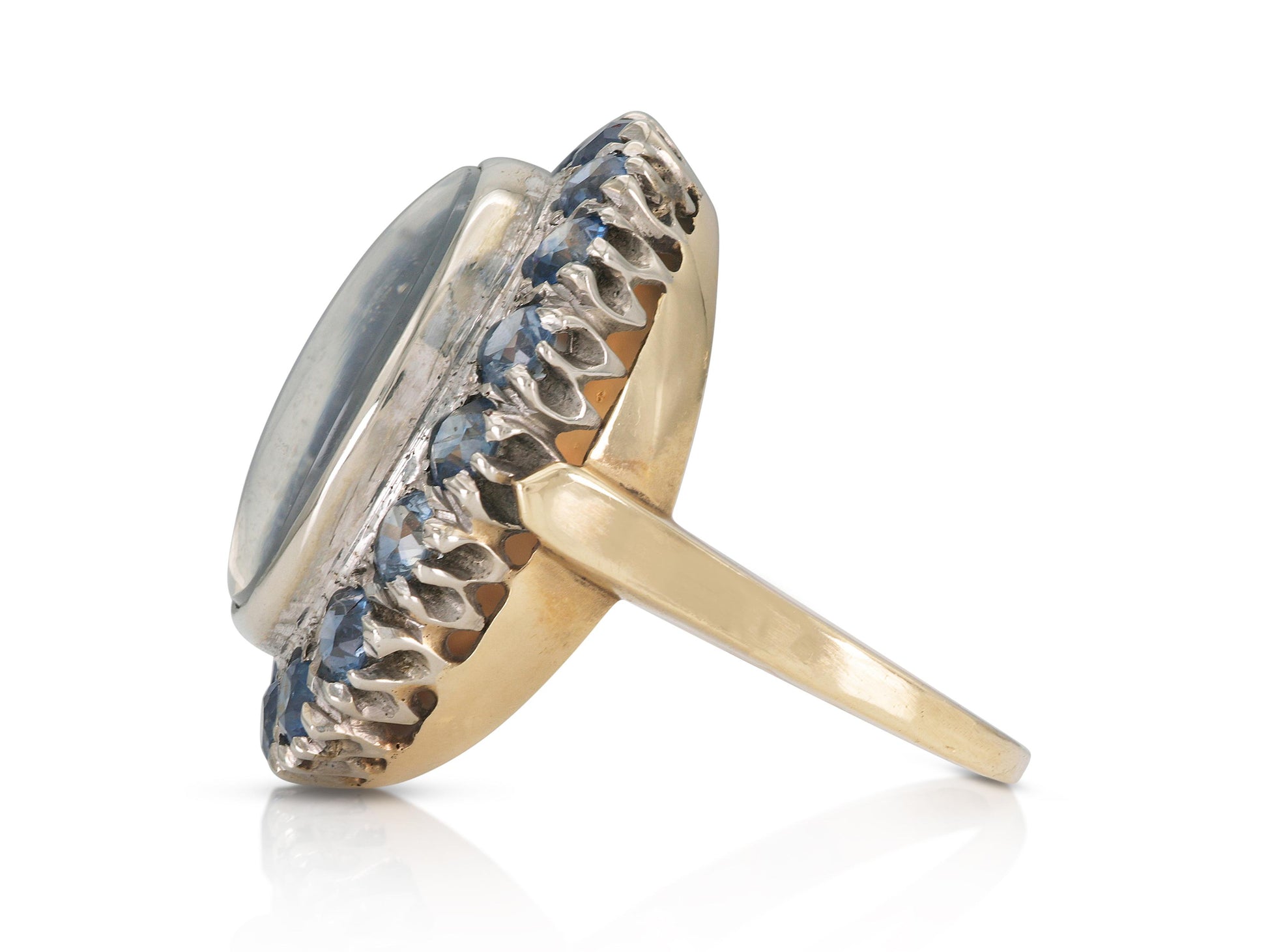 Vintage 1950s Moonstone Ring with Sapphires