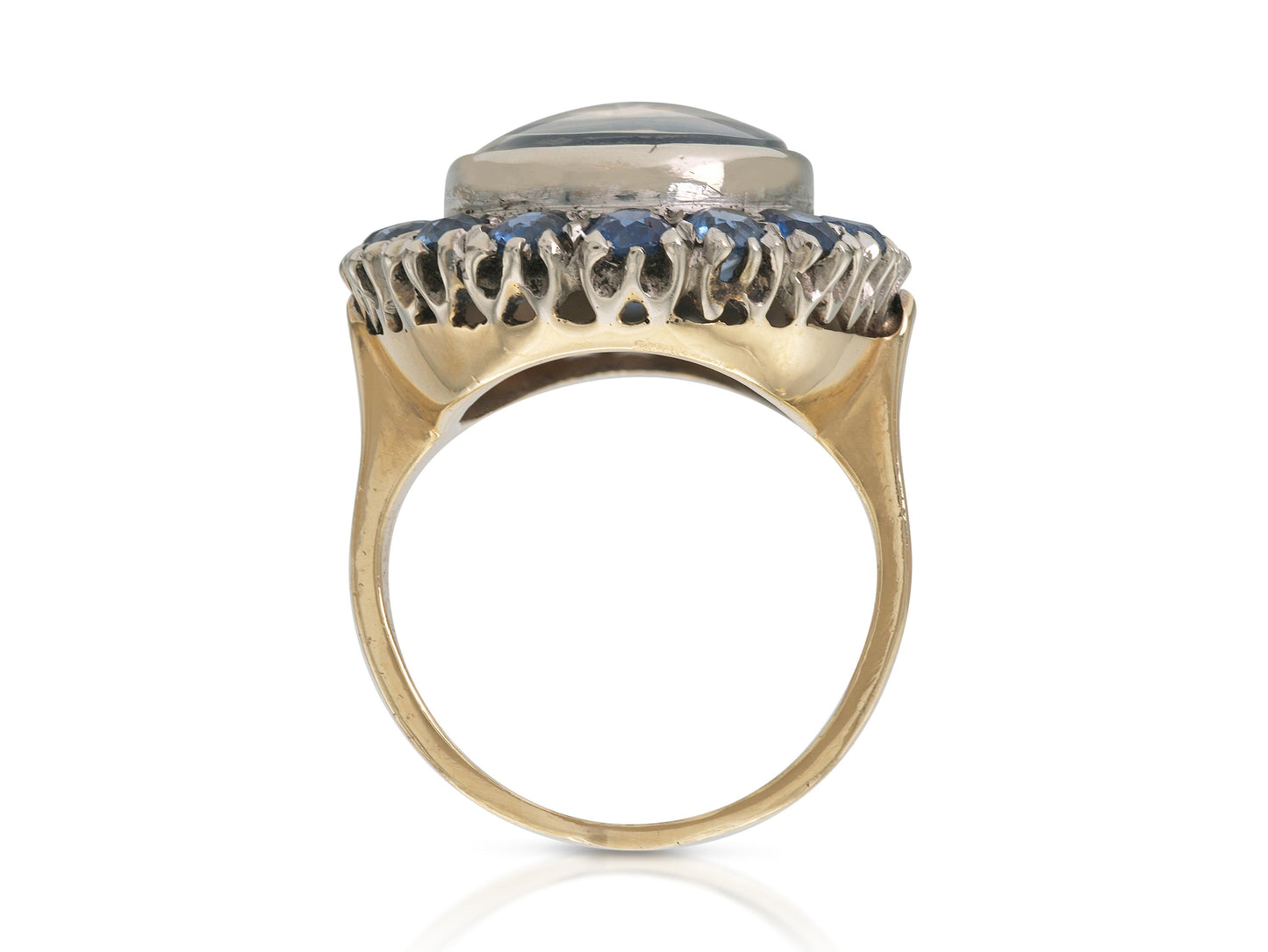 Vintage 1950s Moonstone Ring with Sapphires