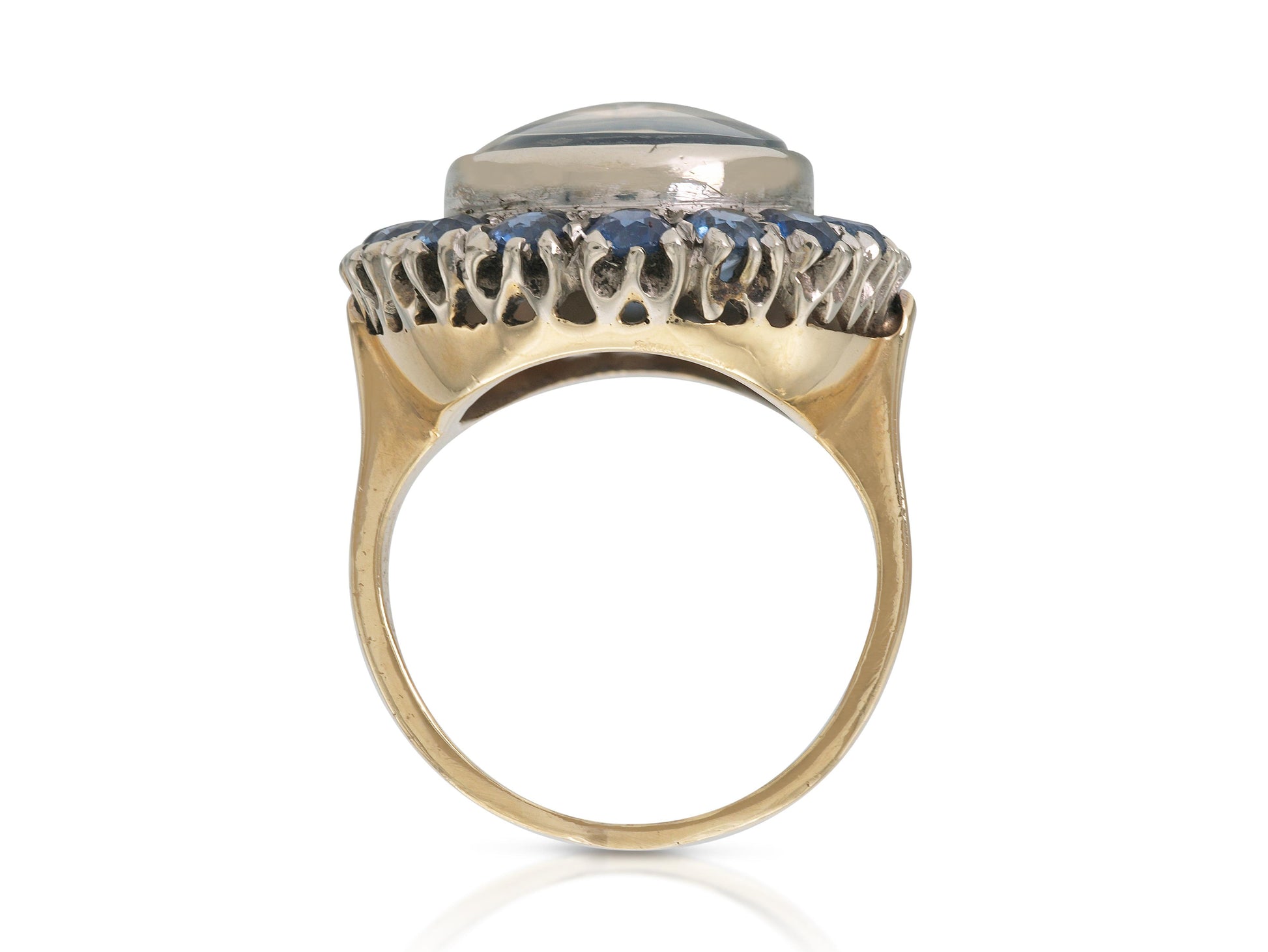 Vintage 1950s Moonstone Ring with Sapphires