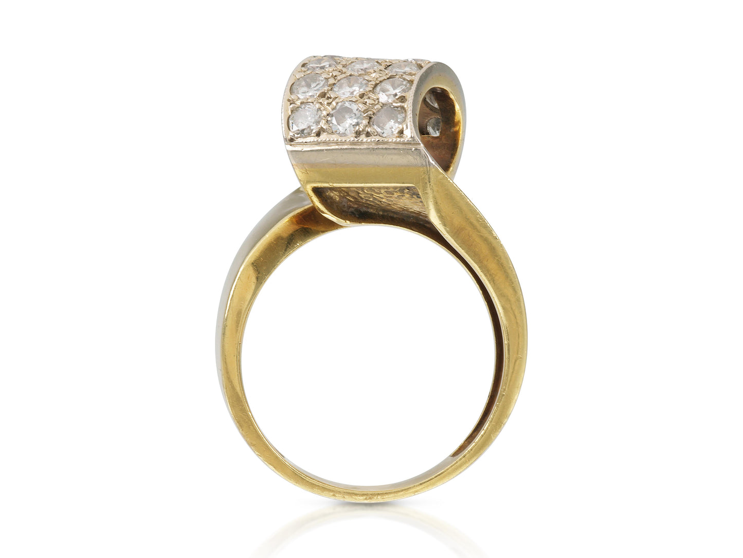 Vintage 1980s Gold Ring with Diamonds