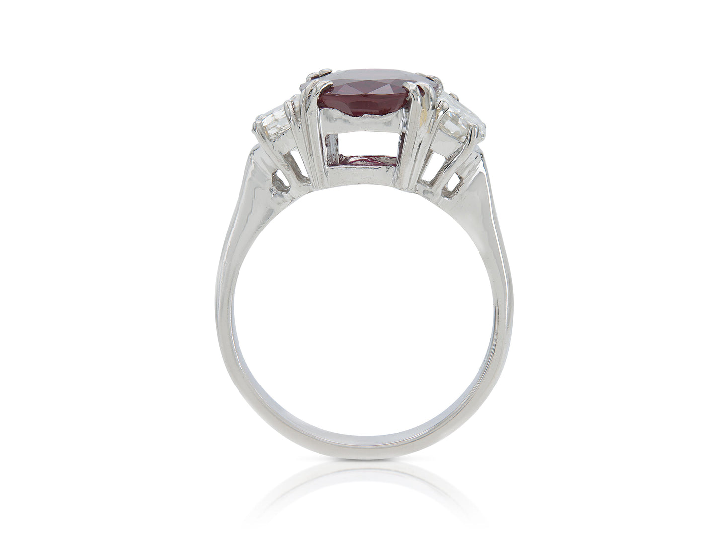 3.53 Carat Ruby Ring with Diamonds