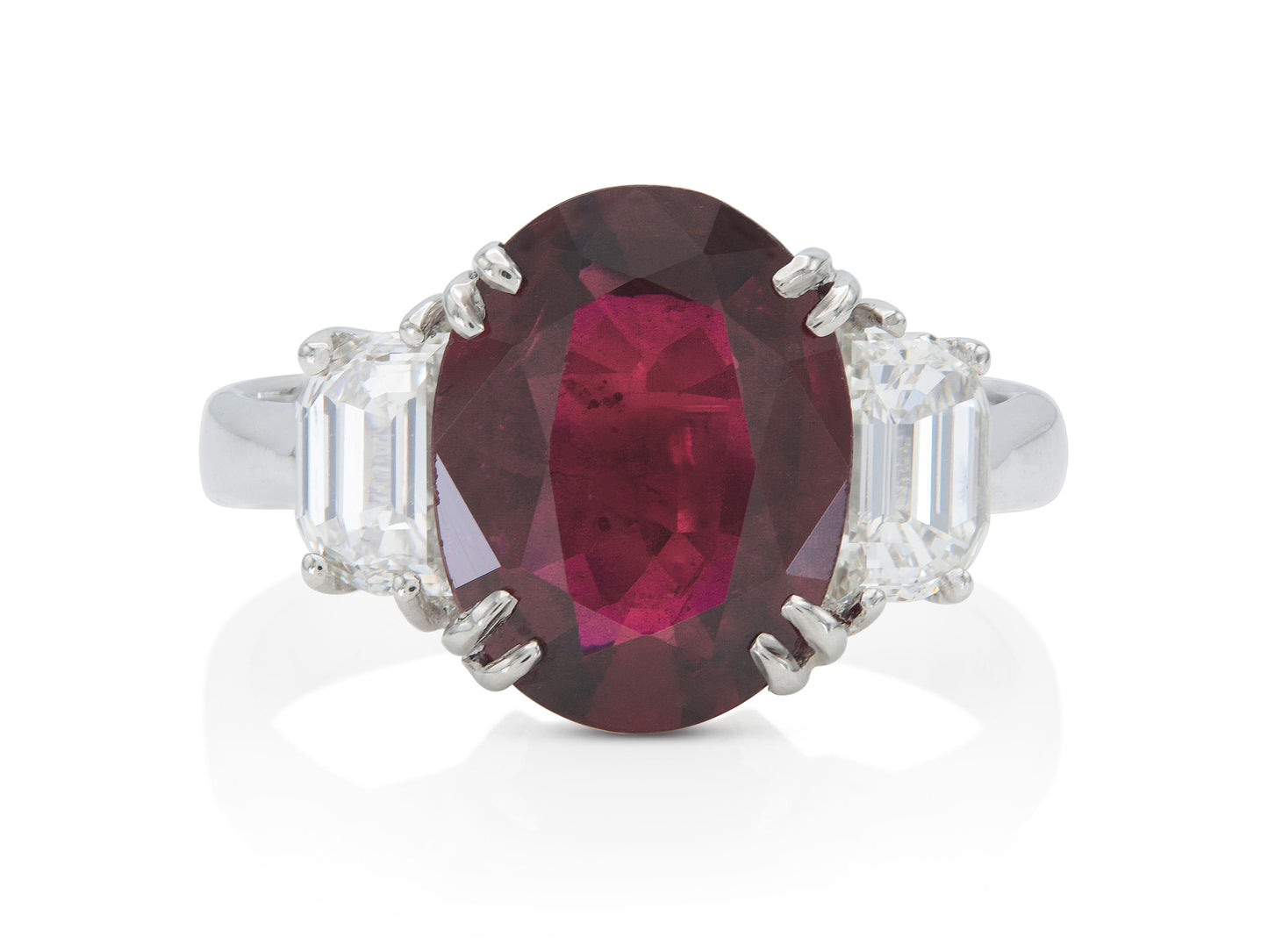 3.53 Carat Ruby Ring with Diamonds