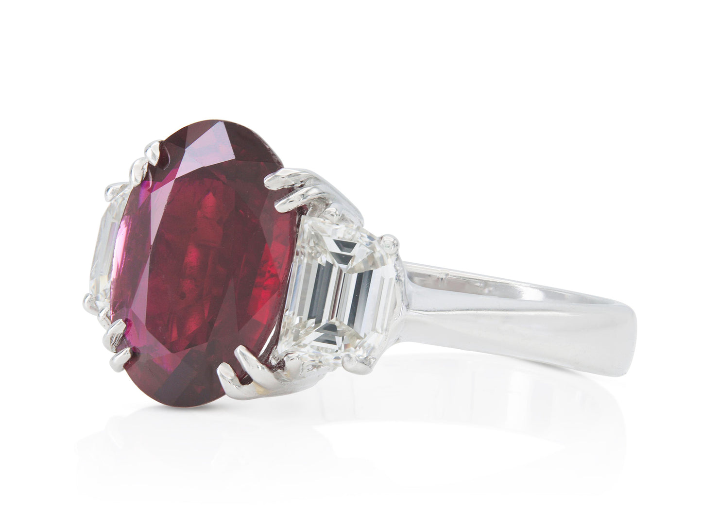 3.53 Carat Ruby Ring with Diamonds