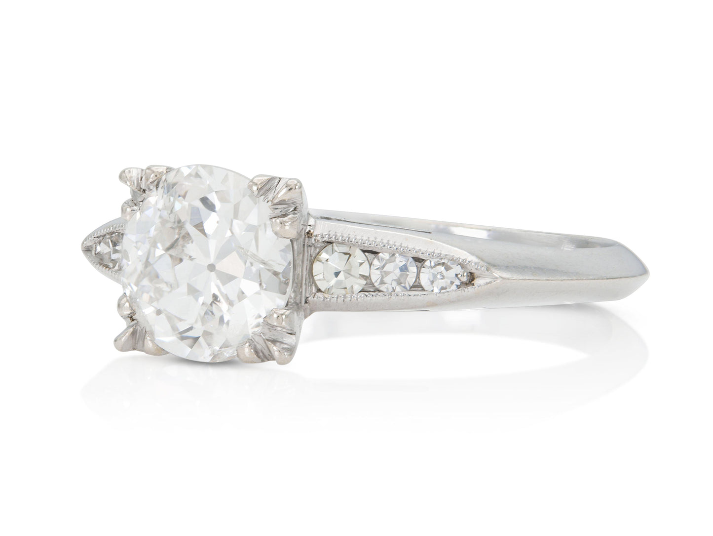 Antique Art Deco 1930s 1.20 Carat Old European Cut Diamond Engagement Ring