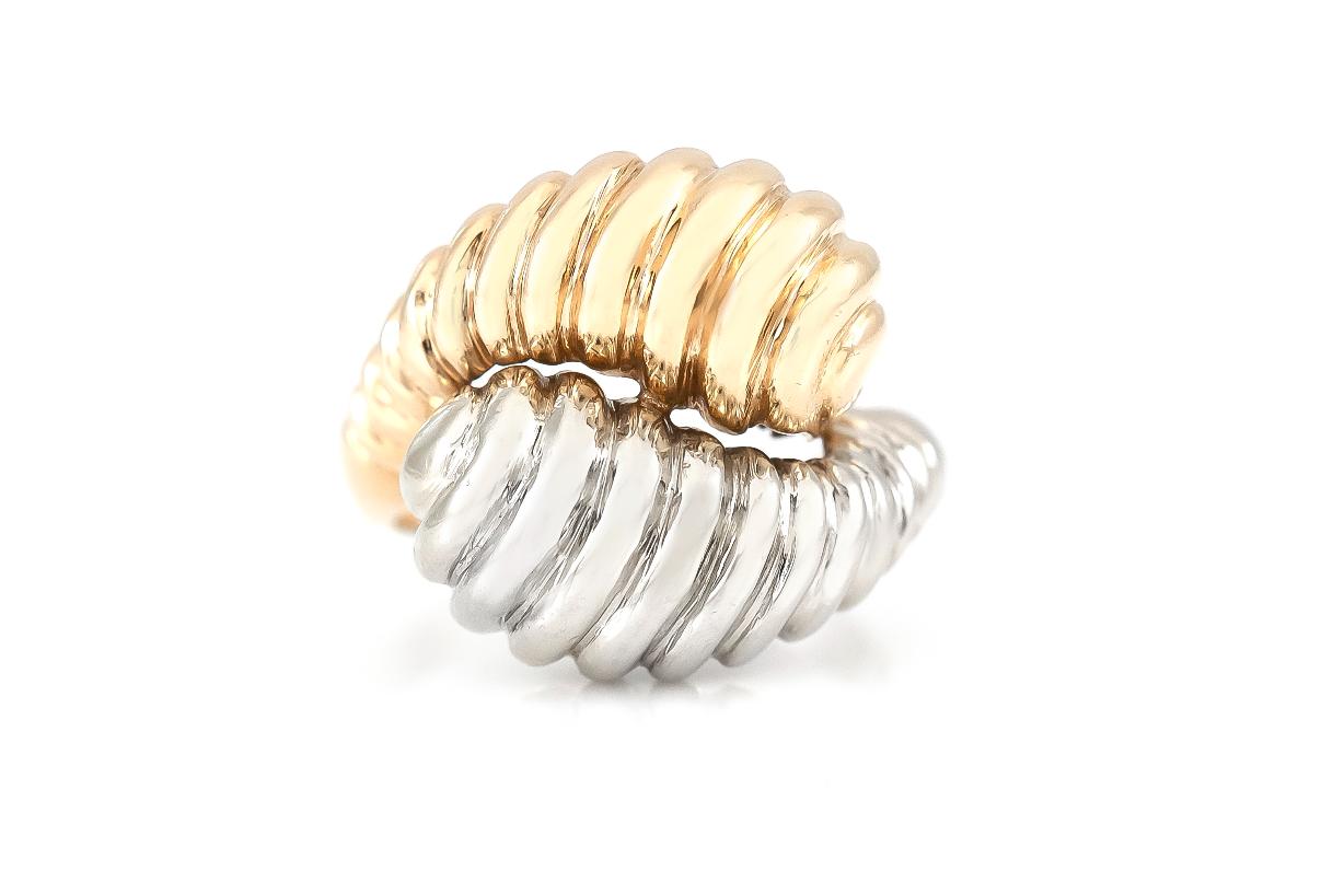 Vintage 1980s Two-Toned Bypass Ring