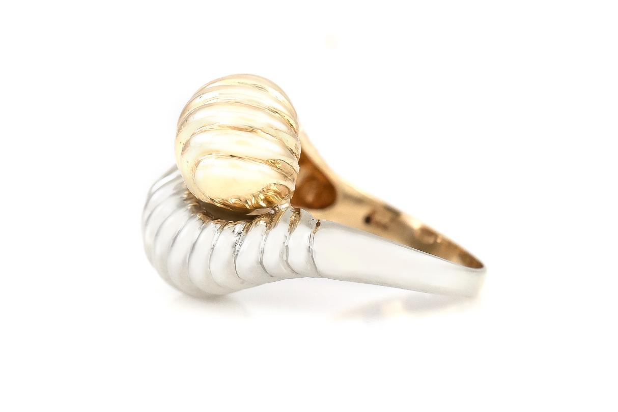 Vintage 1980s Two-Toned Bypass Ring