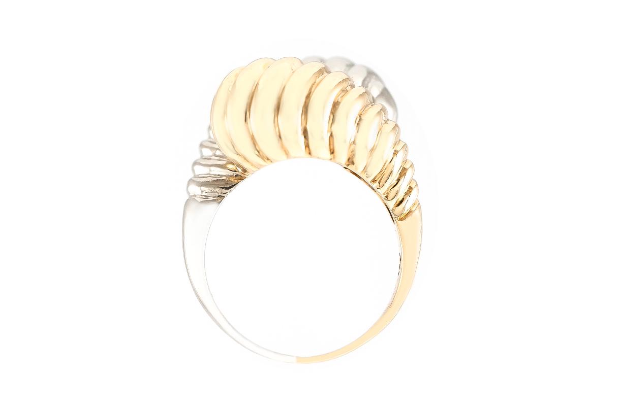Vintage 1980s Two-Toned Bypass Ring