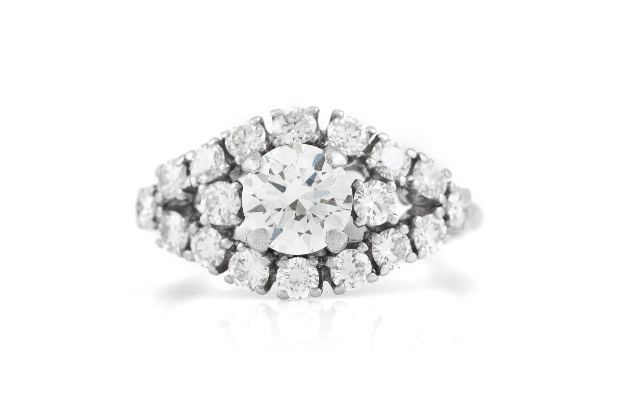 Vintage 1950s 1.90 Carat Diamond Ring
