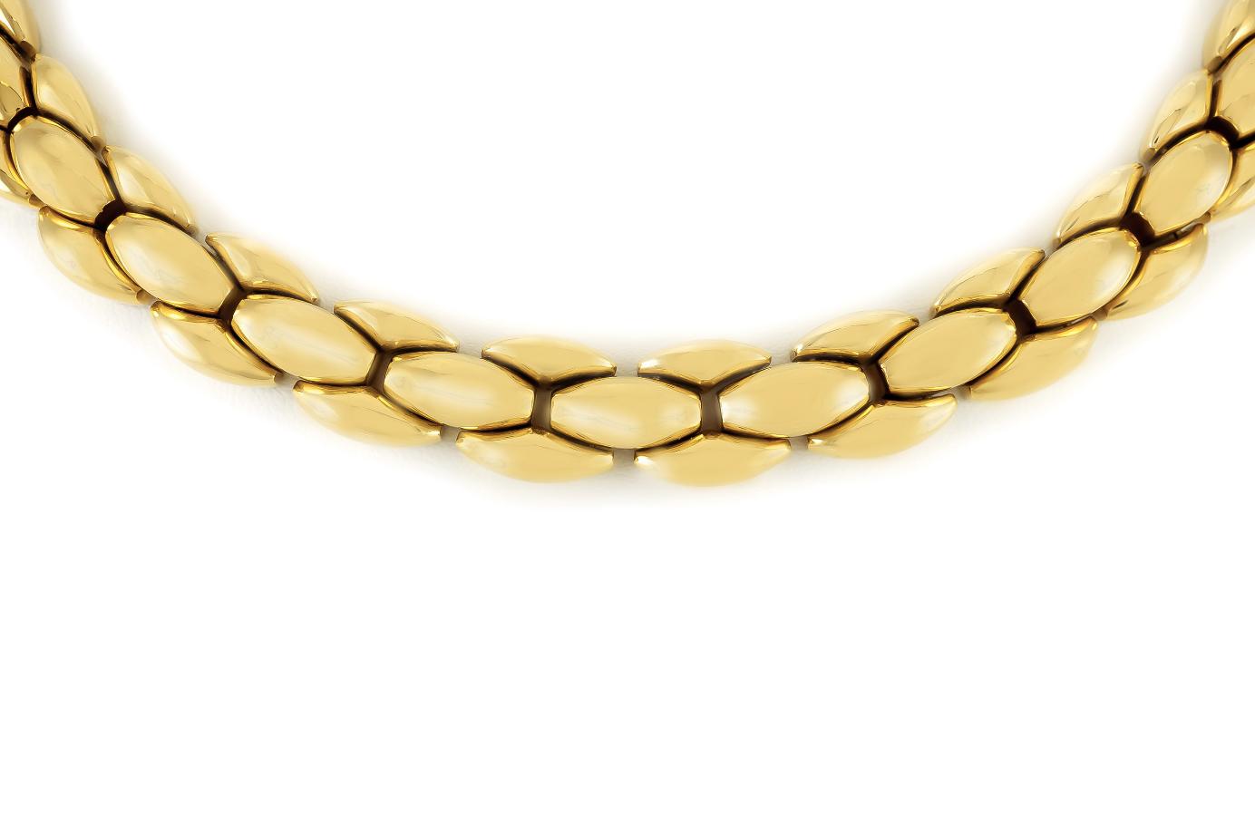 Vintage 1980s Gold Link Collar Necklace