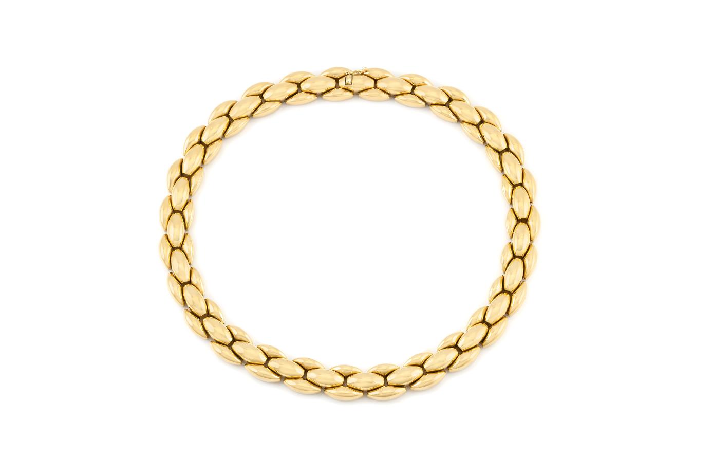 Vintage 1980s Gold Link Collar Necklace