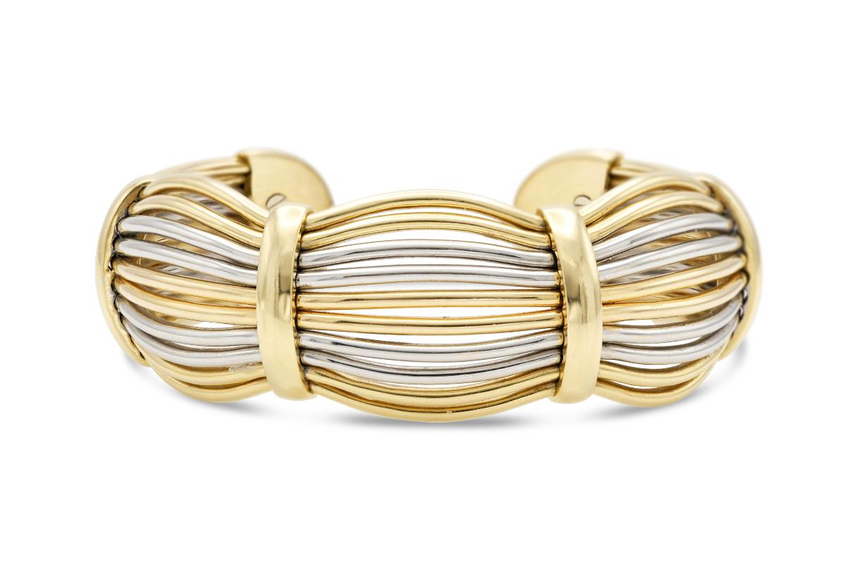 Vintage 1960s Tri-Tone Cuff Bracelet