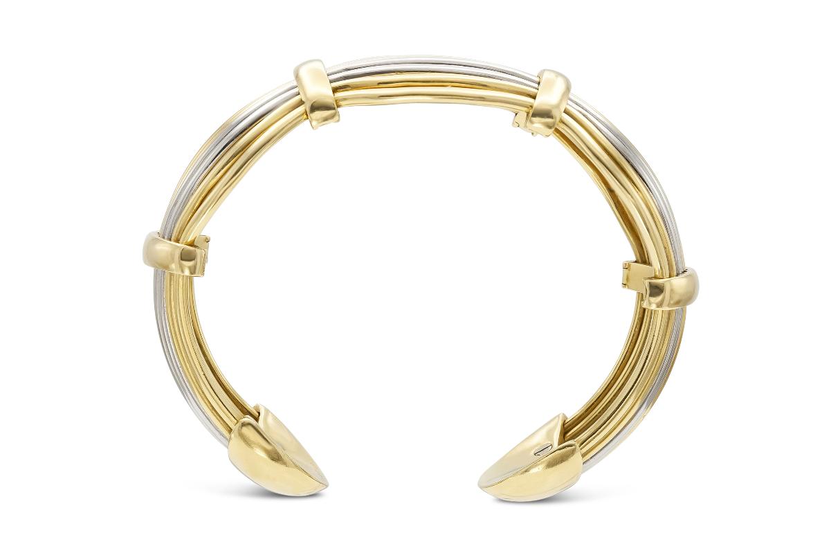 Vintage 1960s Tri-Tone Cuff Bracelet