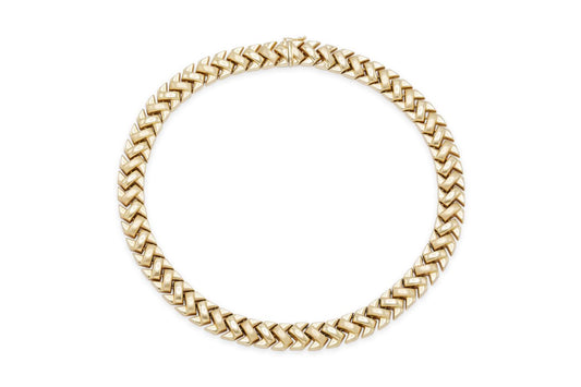 Vintage 1980s Zig Zag Link Collar Necklace