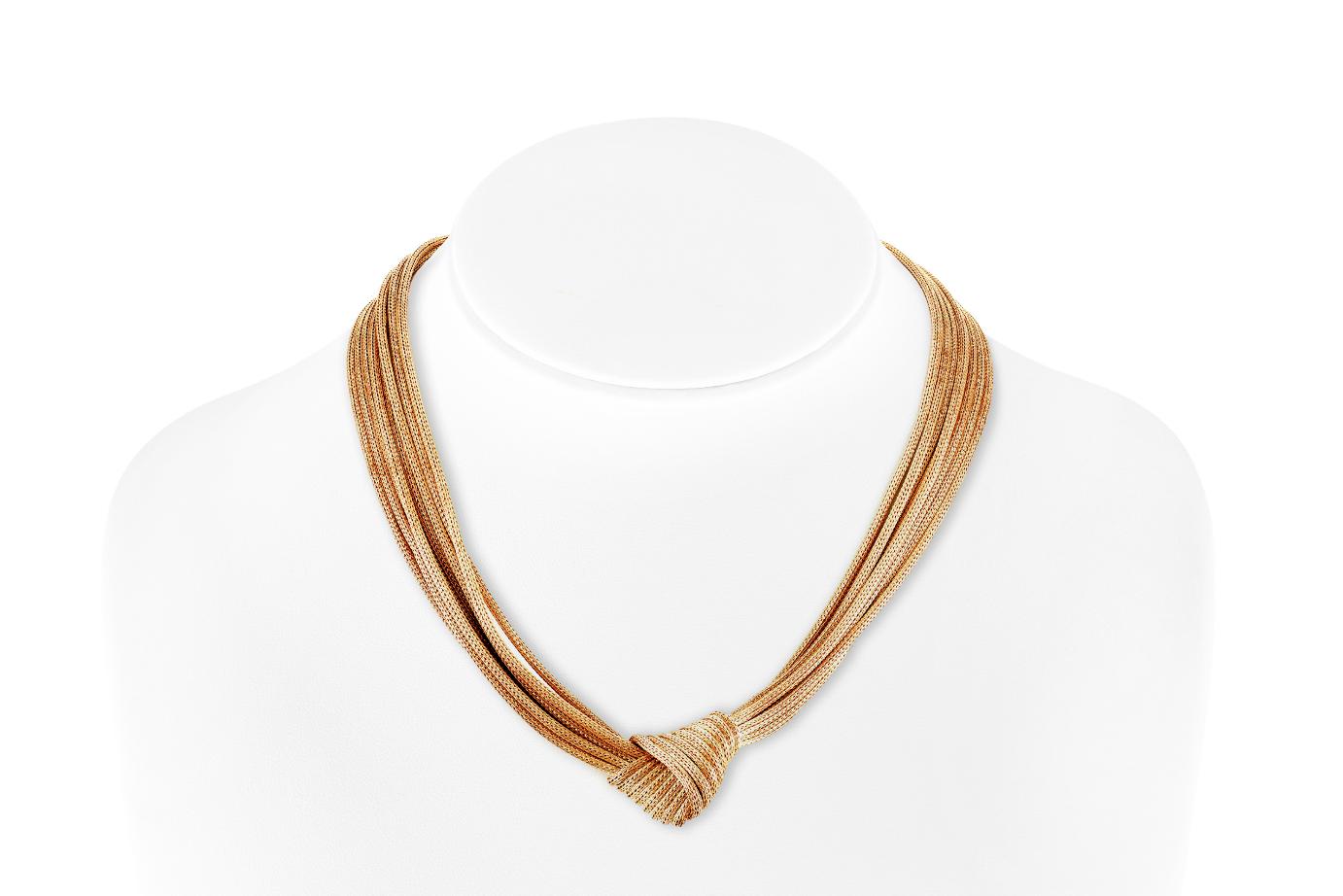 Vintage 1970s Multistrand Gold Knot Necklace