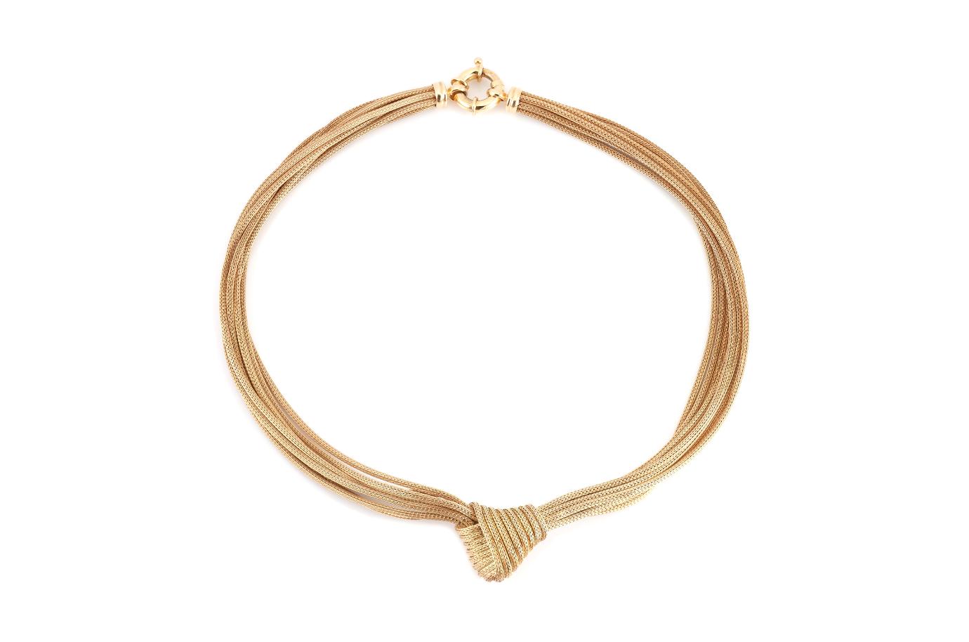 Vintage 1970s Multistrand Gold Knot Necklace