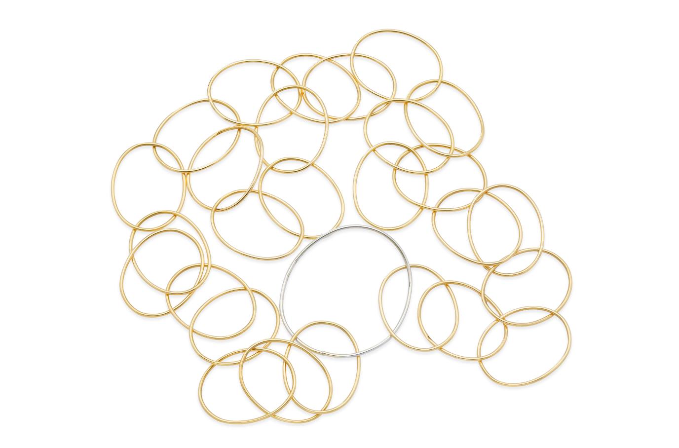 Vintage 1980s Two Tone Large Circle Links Necklace