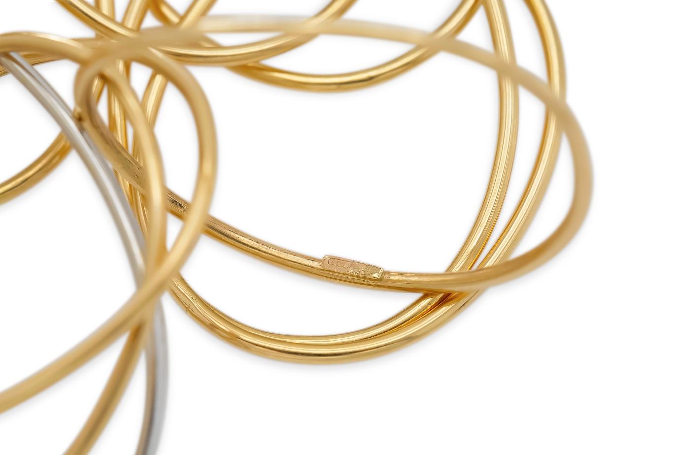 Vintage 1980s Two Tone Large Circle Links Necklace