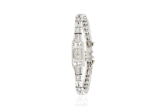 Antique Art Deco 1920s Lucien Piccard 10.00 Carat Diamond Watch
