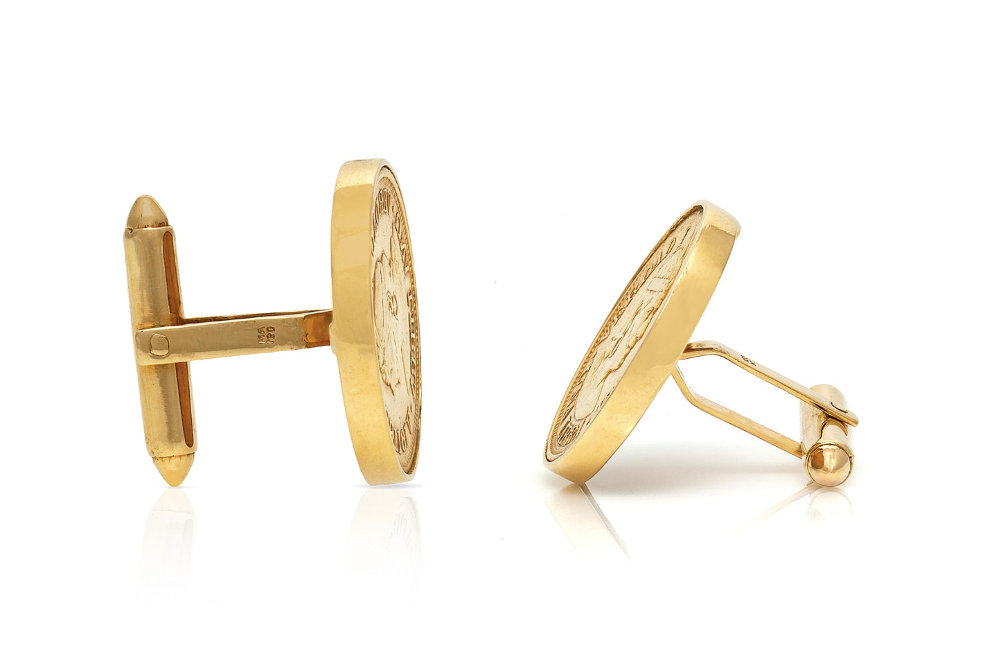 Antique 1910s Peruvian Gold Coin Cufflinks