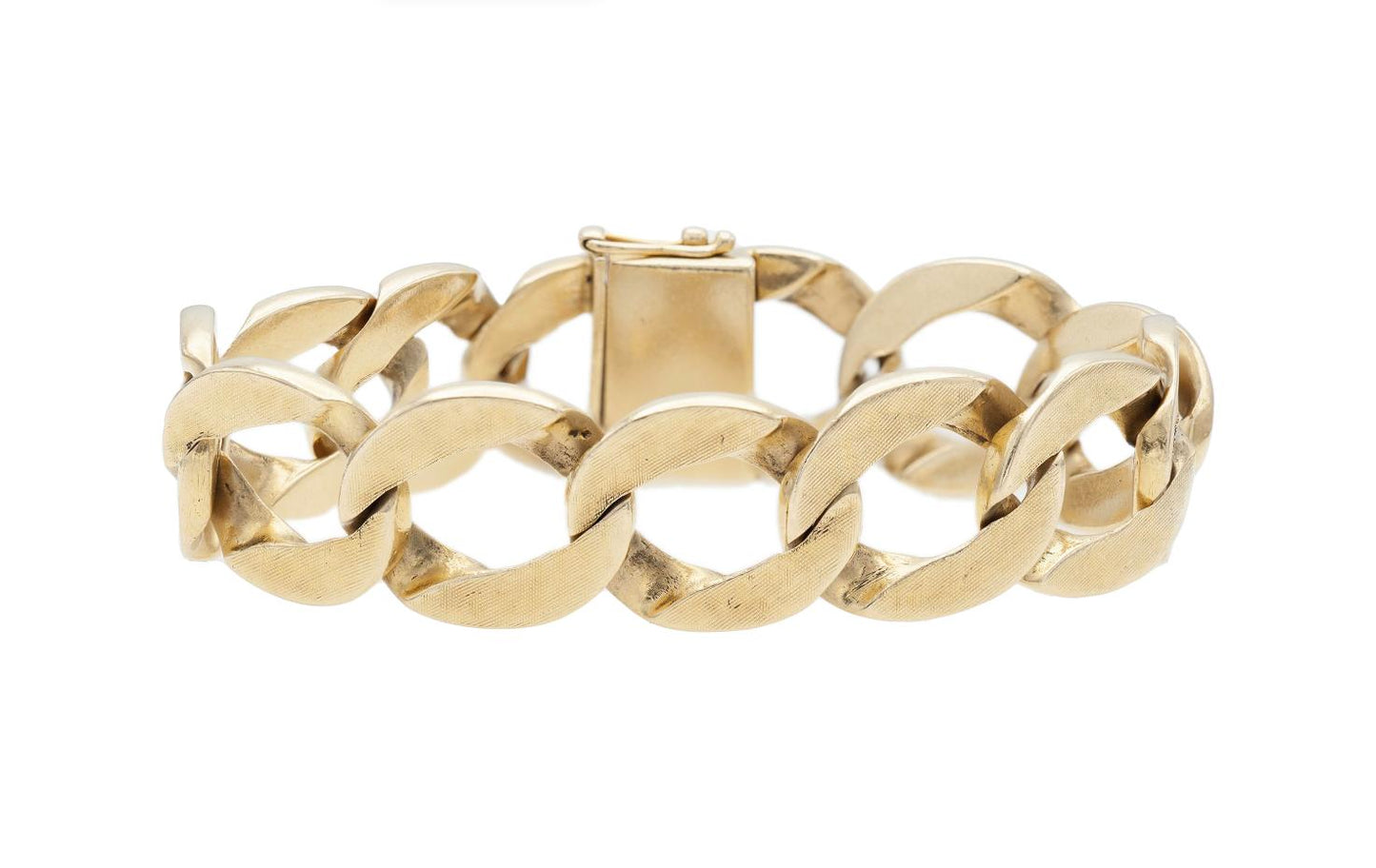 Vintage 1980s Reversible Gold Curb Link Bracelet