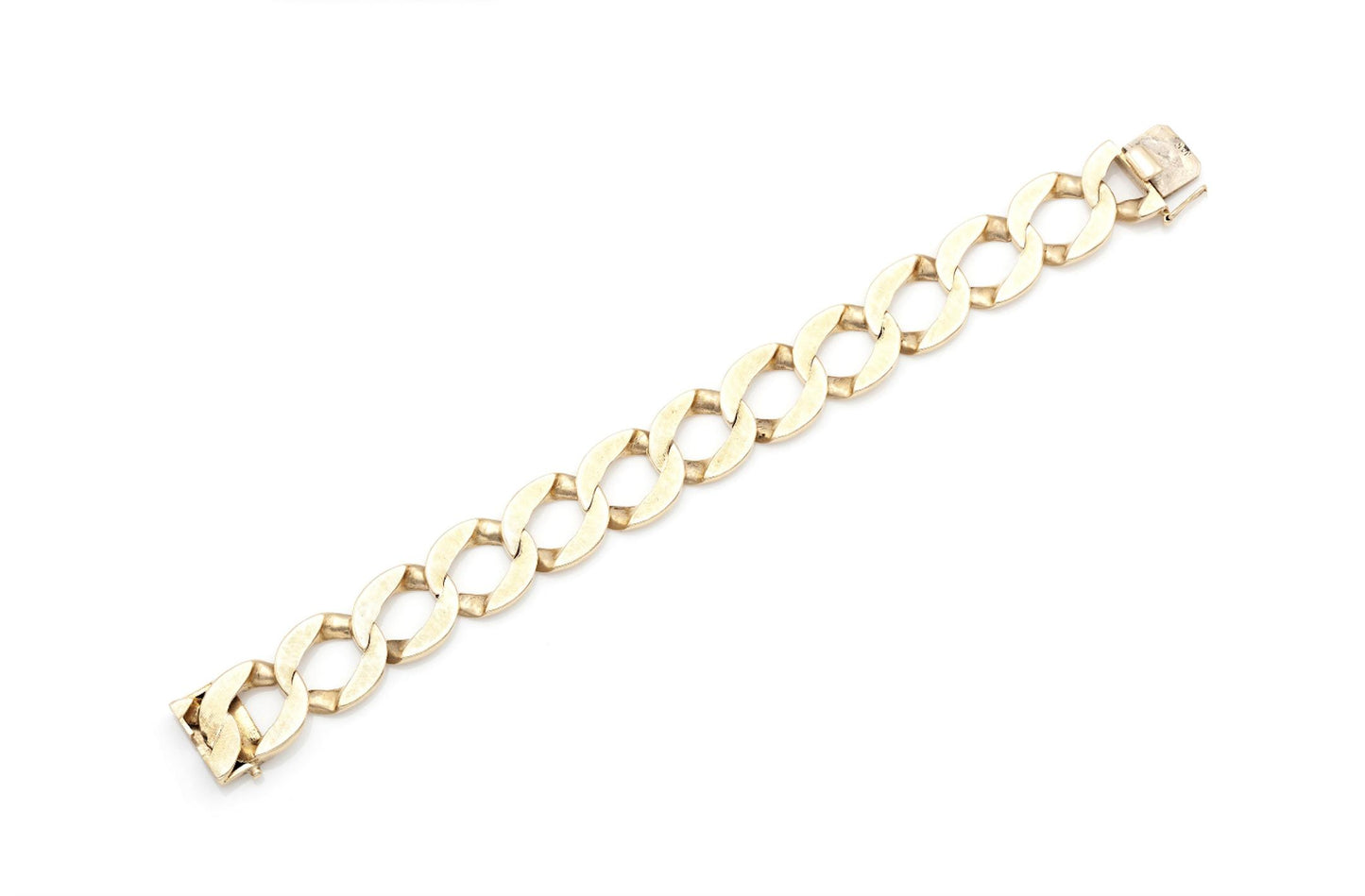 Vintage 1980s Reversible Gold Curb Link Bracelet