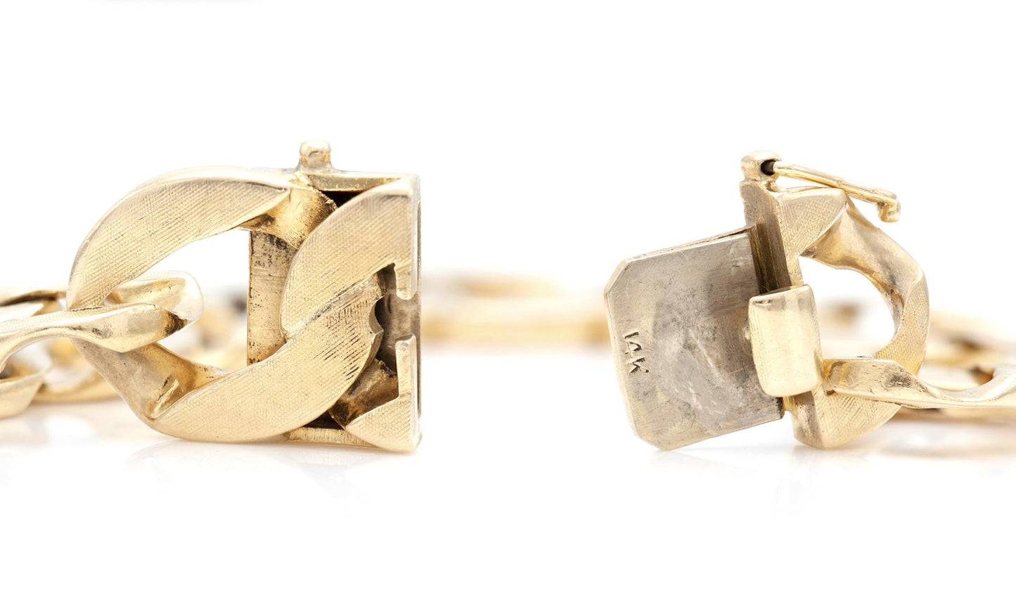 Vintage 1980s Reversible Gold Curb Link Bracelet