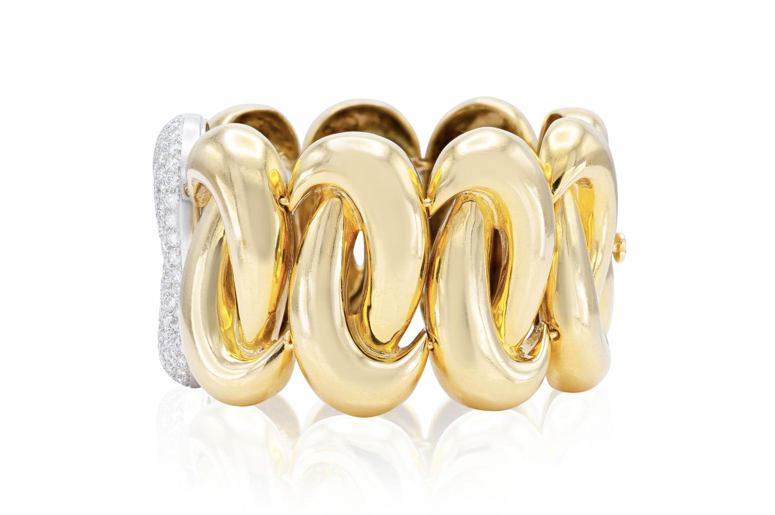 Charles Turi Gold and 10.00 Carat Diamond Bracelet
