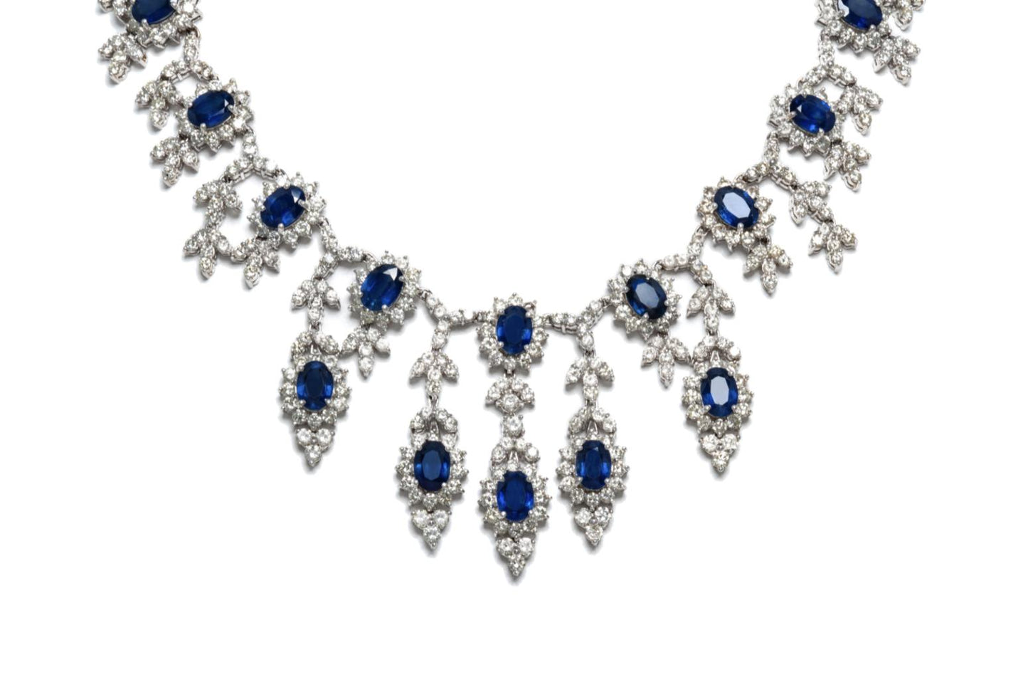 16.58 Carat Sapphire and 16.52 Carat Diamond Necklace