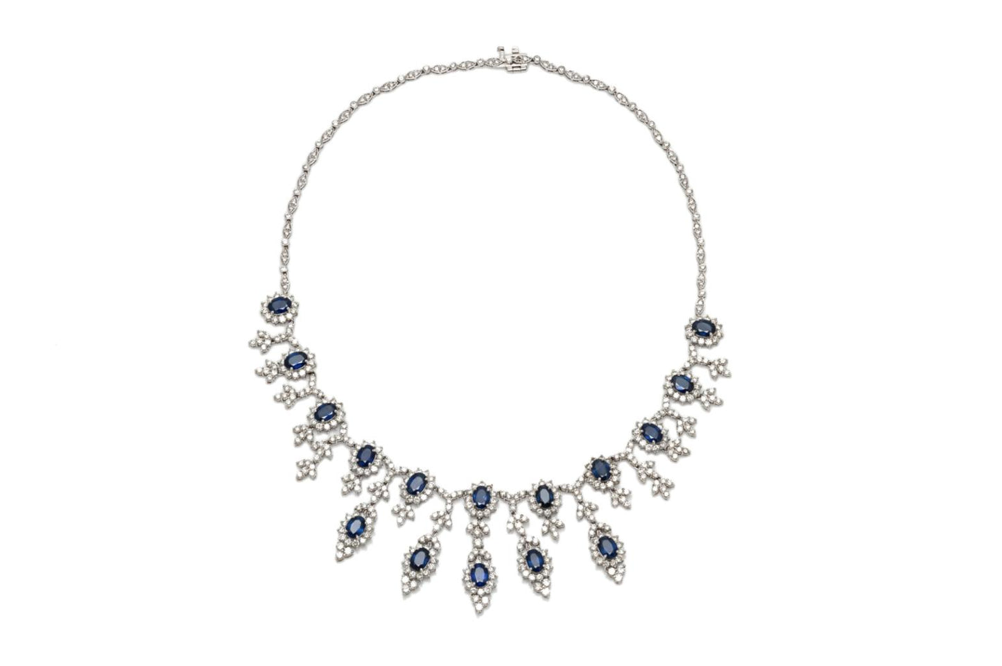 16.58 Carat Sapphire and 16.52 Carat Diamond Necklace