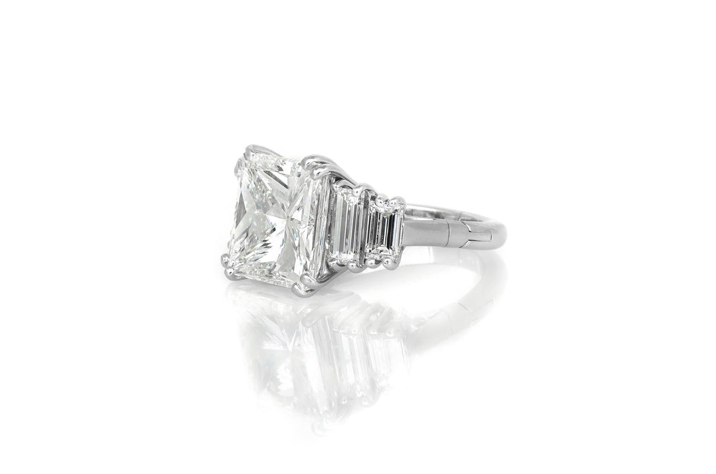 7.11 Carat Princess Cut Diamond Engagement Ring