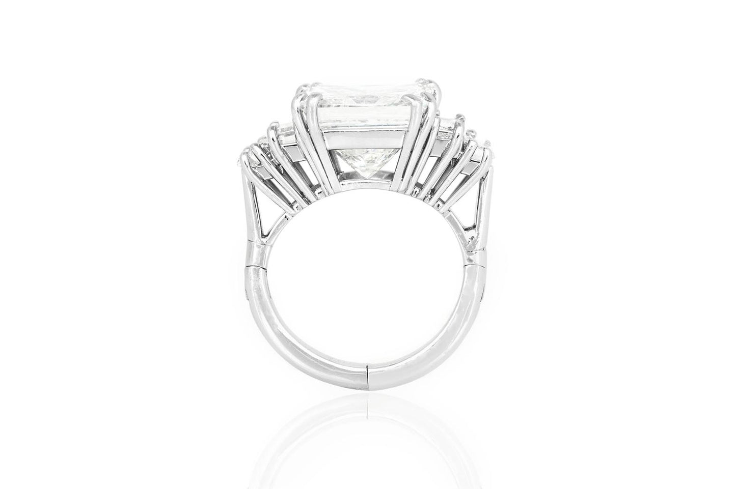 7.11 Carat Princess Cut Diamond Engagement Ring