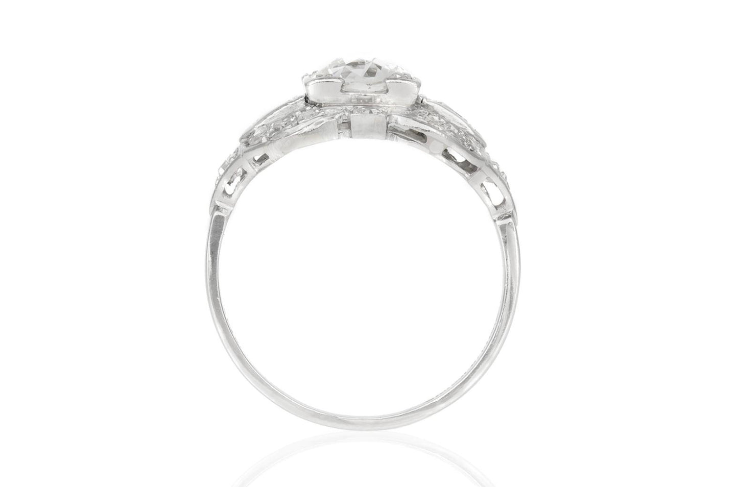 Antique Art Deco 1930s 1.00 Carat Old European Cut Diamond Engagement Ring