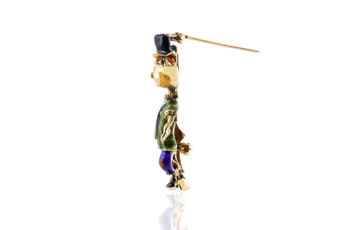 Vintage 1960s Enamel Scarecrow Brooch