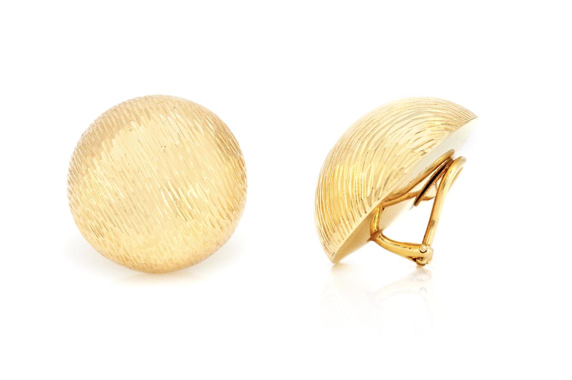 Vintage 1970s Textured Gold Ball Earrings