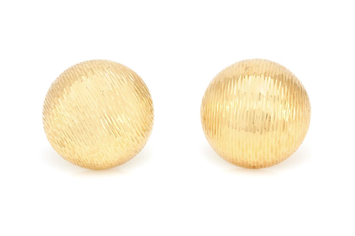 Vintage 1970s Textured Gold Ball Earrings