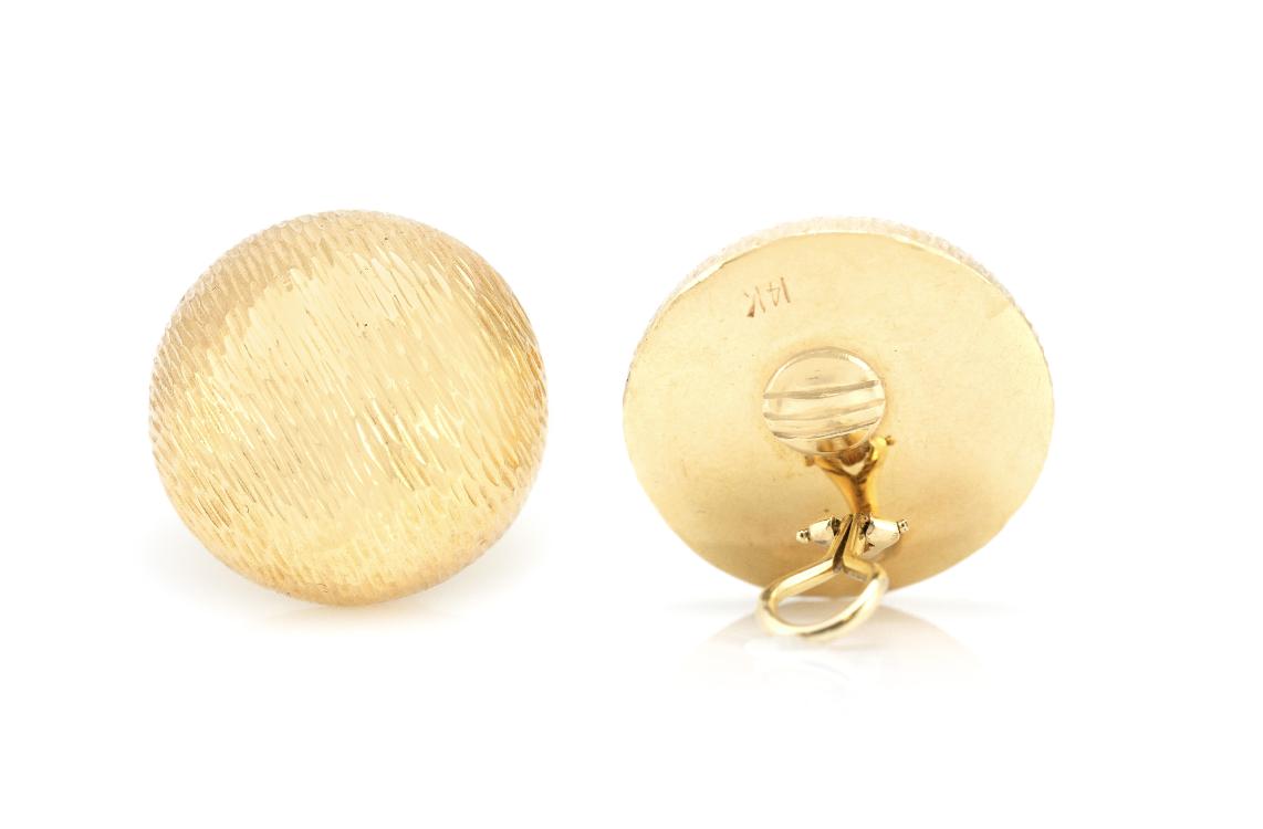 Vintage 1970s Textured Gold Ball Earrings