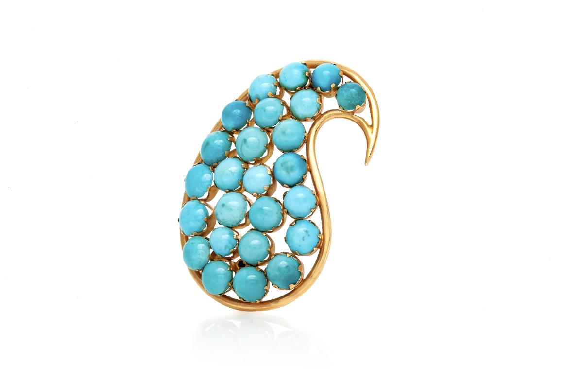 Vintage 1950s Turquoise Brooch