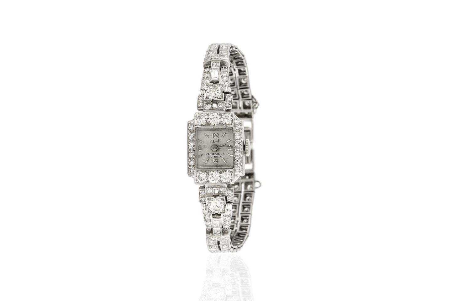 Vintage 1940s Kent 5.28 Carat Diamond Watch