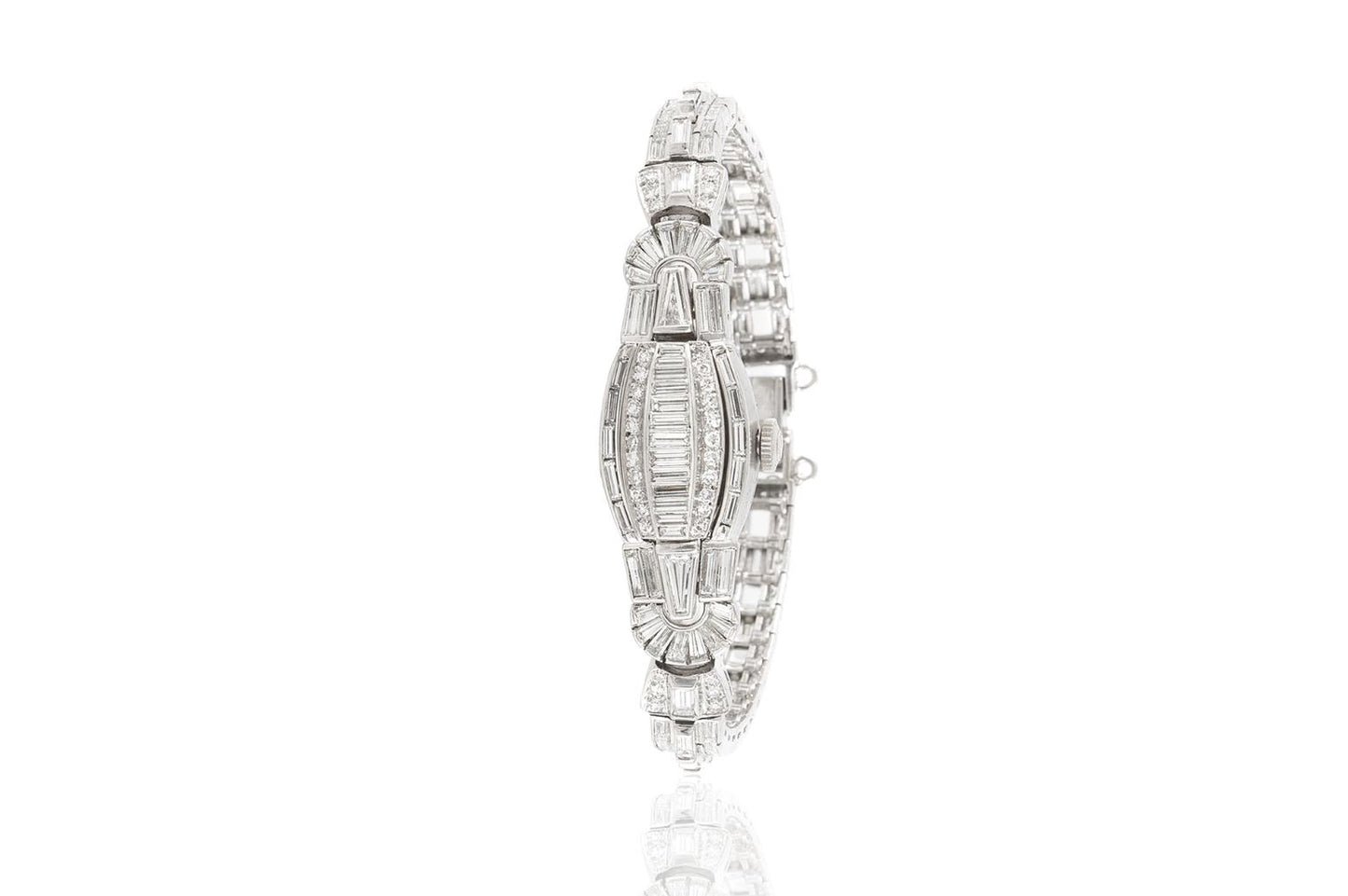 Vintage 1940s Hamilton 12.00 Carat Diamond Watch Bracelet
