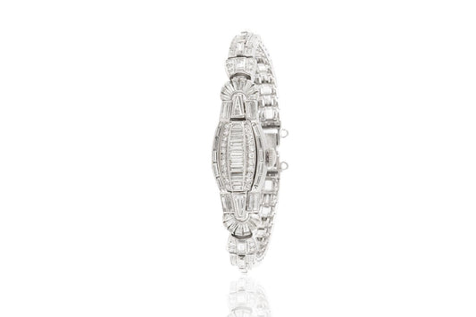 Vintage 1940s Hamilton 12.00 Carat Diamond Watch Bracelet