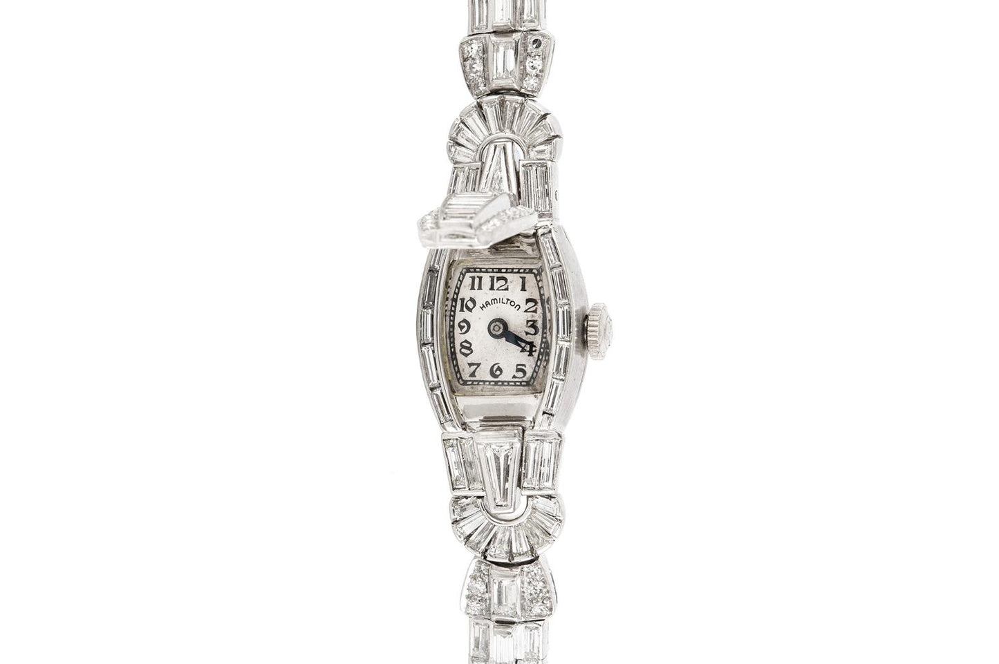 Vintage 1940s Hamilton 12.00 Carat Diamond Watch Bracelet