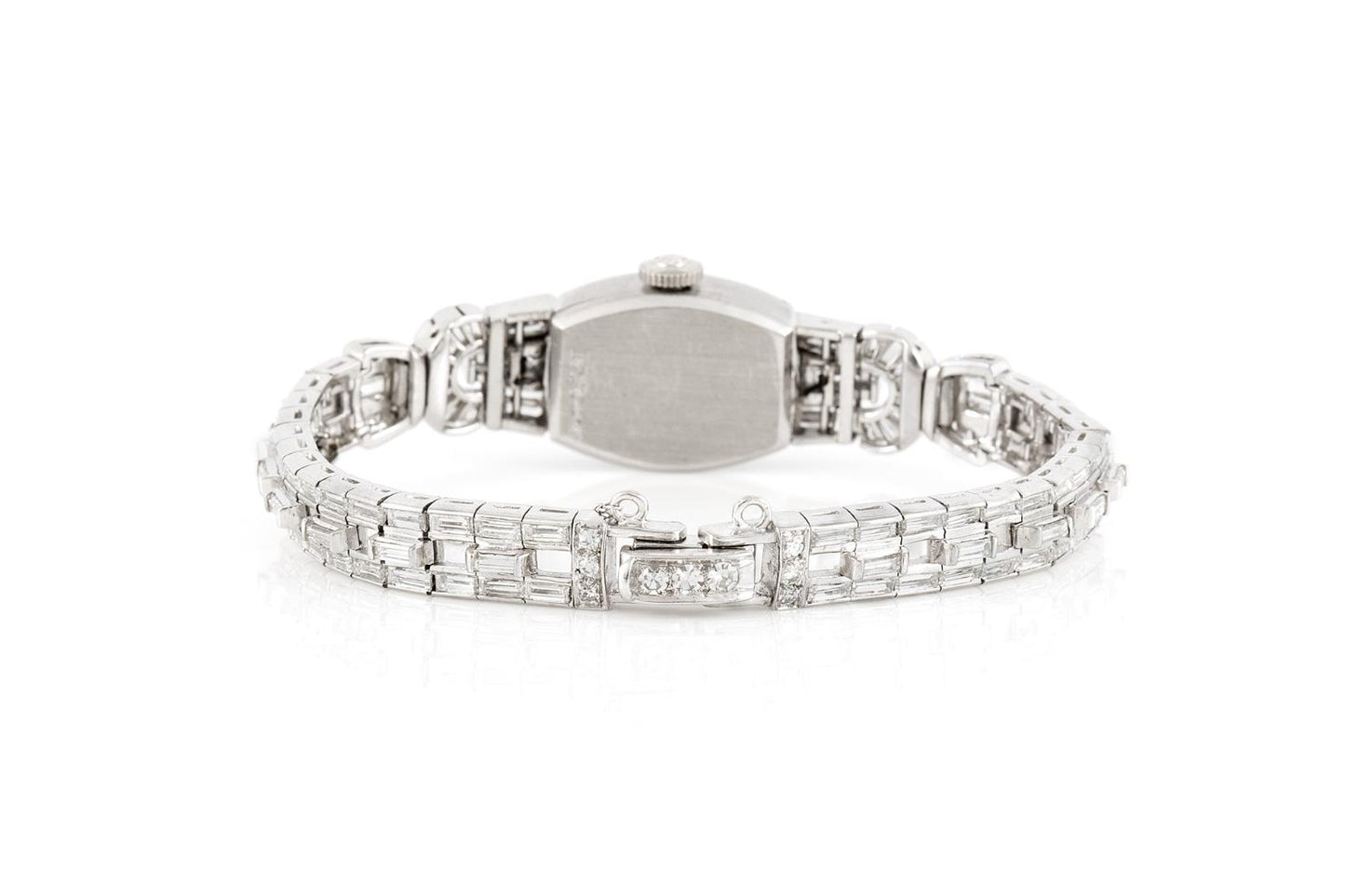 Vintage 1940s Hamilton 12.00 Carat Diamond Watch Bracelet