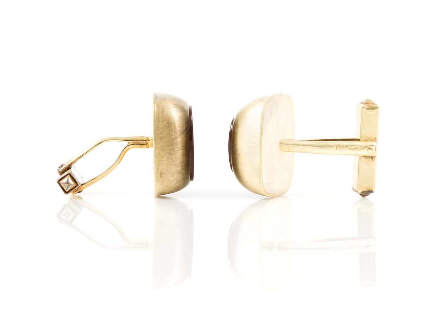 Vintage 1970s Carnelian and Gold Cufflinks
