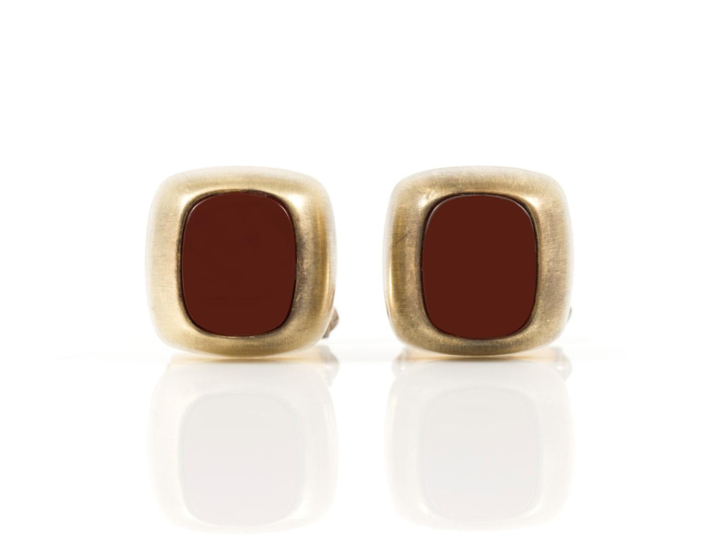 Vintage 1970s Carnelian and Gold Cufflinks