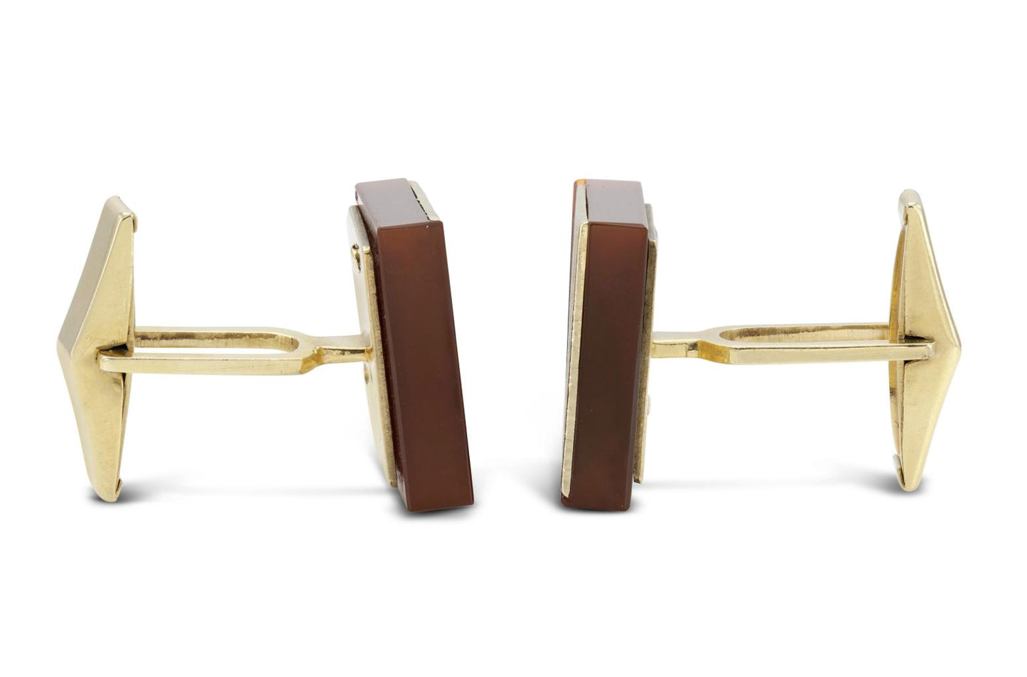Vintage 1970s Carnelian and Gold Cufflinks