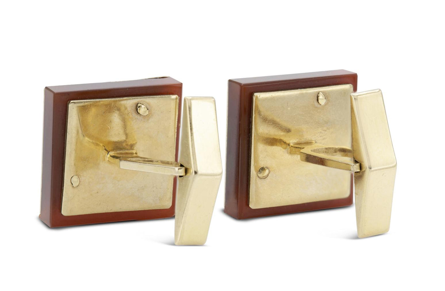 Vintage 1970s Carnelian and Gold Cufflinks