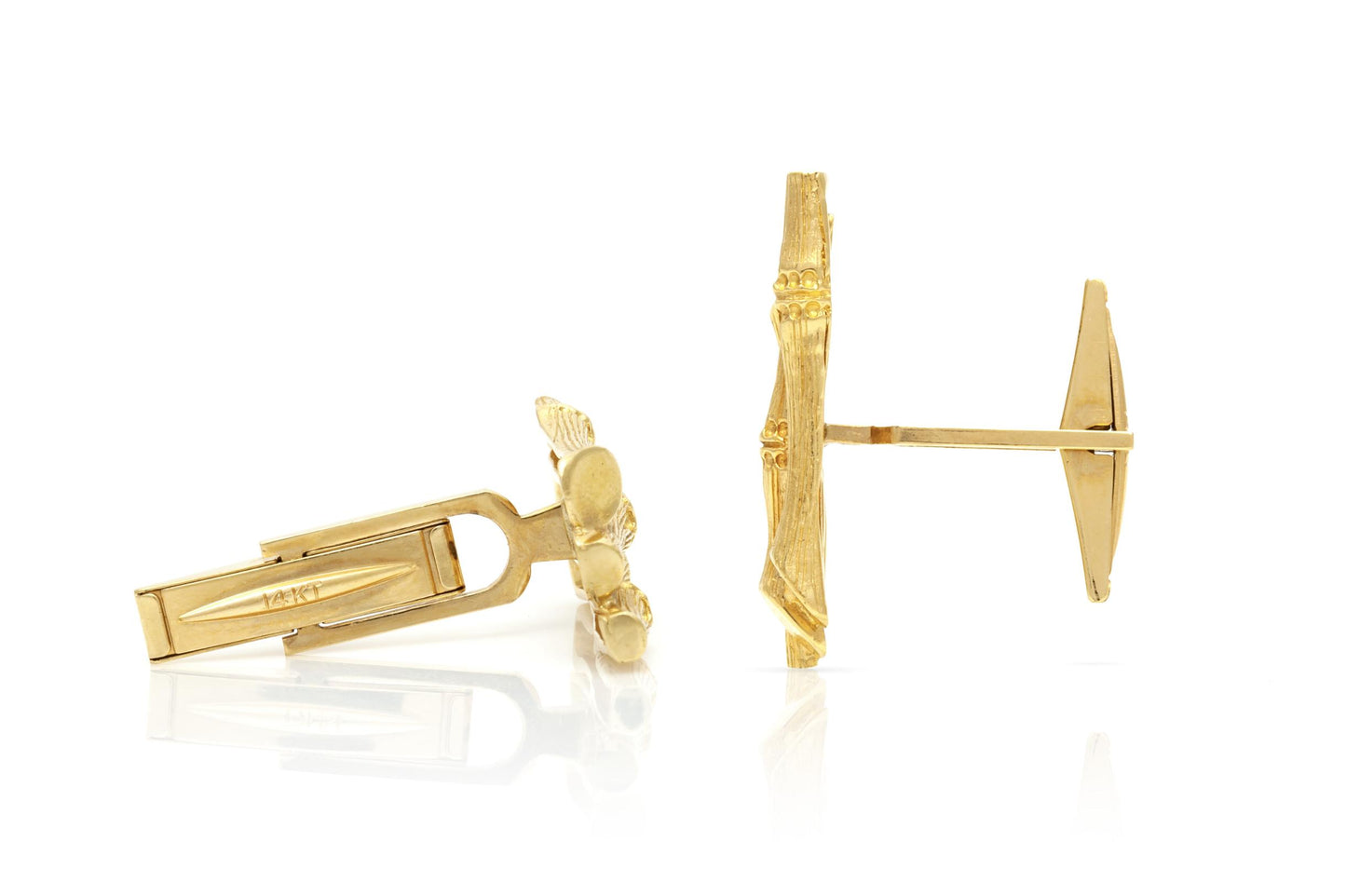 Vintage 1940s Retro Gold Bamboo Cufflinks