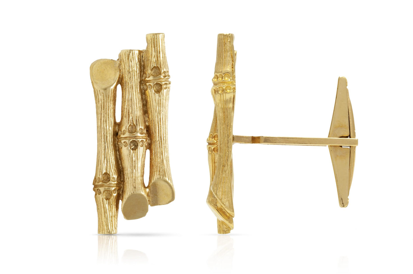 Vintage 1940s Retro Gold Bamboo Cufflinks